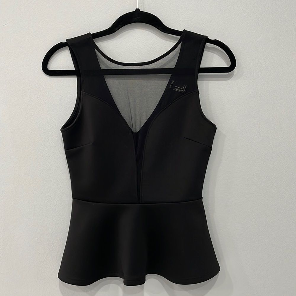 Forever 21 Women's Peplum Top With Plunging Neckline Color Black Sz S